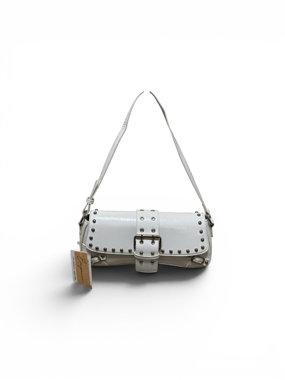 White Studded Shoulder Bag - Women Bags